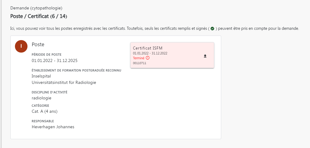 Mode d'emploi, demande, postes et certificats