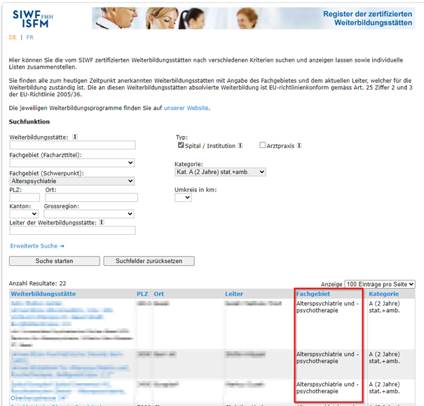 Psychiatrischer Schwerpunkt