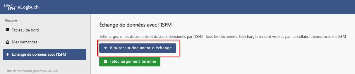 FAQ, échange de données, ajouter un document d'échange